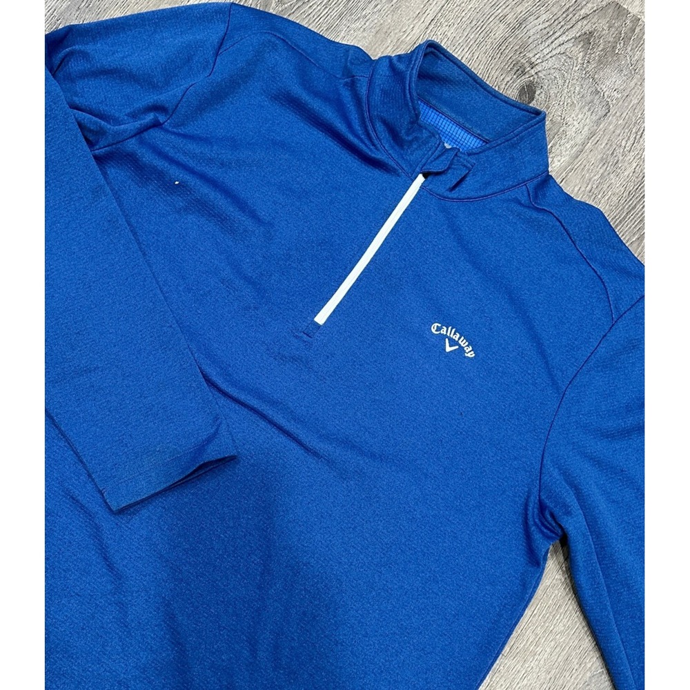 Callaway Sweater Men's 2XL Mock Neck Quarter Zip‎ Fleece Long Sleeve Pullover